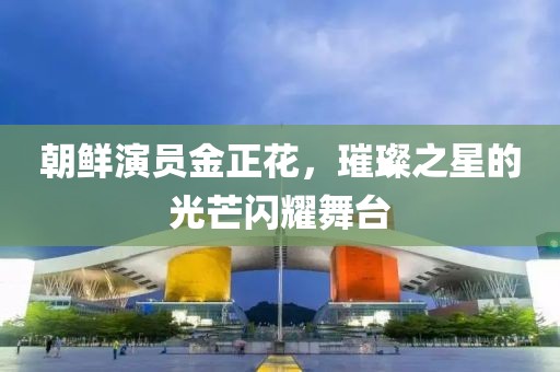 朝鮮演員金正花，璀璨之星的光芒閃耀舞臺(tái)