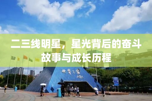 二三線明星，星光背后的奮斗故事與成長歷程