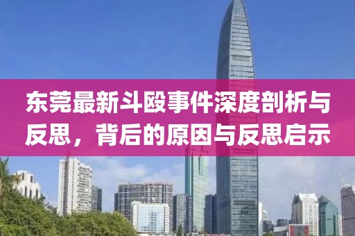 東莞最新斗毆事件深度剖析與反思，背后的原因與反思啟示